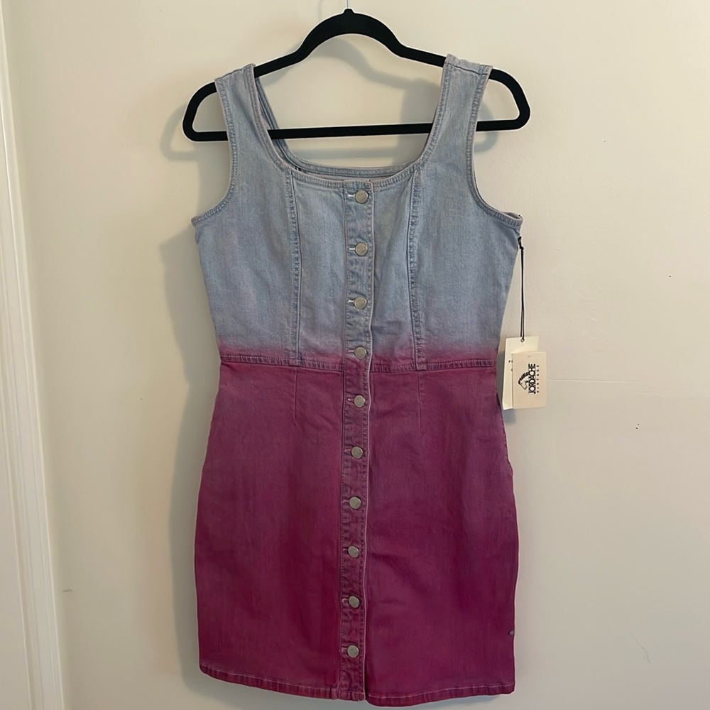 Jordache Blue and Pink Denim Dress